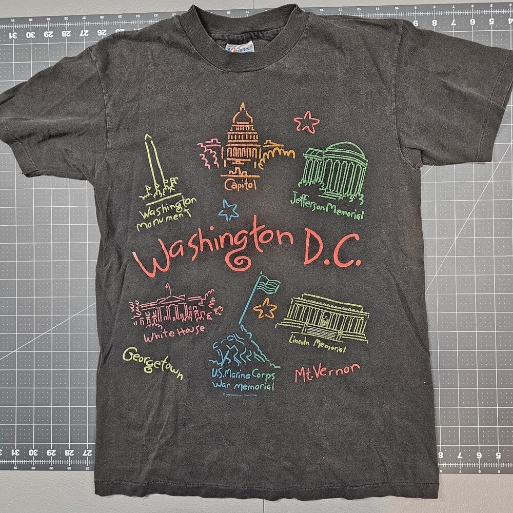Vintage Washington DC Tshirt Small 80s Winterland Puff Print Single Stitch Read
